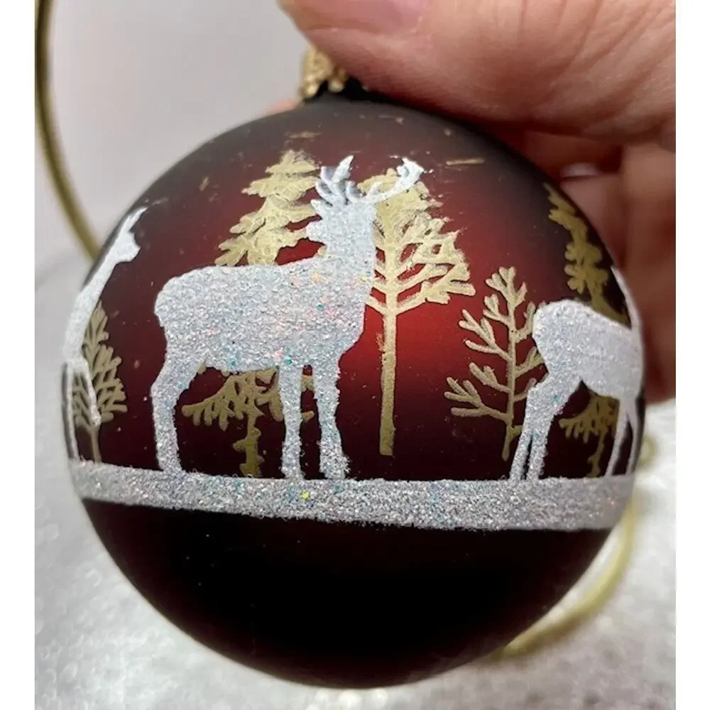 Vintage Christmas Hand Paint Ornaments Lot of 8